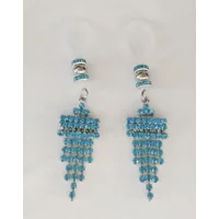 Blue Rhinestone Dangle Nipple Noose- NON PIERCING nipple jewelry- b-019