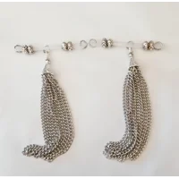 Chain Tassel - Choose your Bead Style - Fake Barbell Nipple Jewelry - Non Piercing - b-102