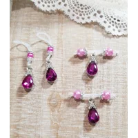 Fuchsia Rhinestone Fake Barbell or Nipple Noose- Adjustable b-090