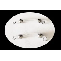 Small (6mm) Stainless Steel Beads Fake Barbell Style Nipple Rings- Non Piercing Nipple Jewelry - b-0