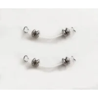 Stainless Steel Disc Barbell - Non Piercing Nipple Jewelry - Fake Nipple Ring - Adjustable - b-101