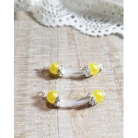 Lots of Colors to choose from- Pair of Fake Nipple Rings - Pearl Beads w/ Clear Rhinestone Rondelles