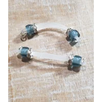 Czech Glass Beads Fake Barbells - Sold as a pair - Chains or No Chains - Fake Piercing - Nipple Ring