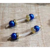 Jewel Tone Pearl Beads with Gold AB or Clear Rondelles Fake Barbell Nipple Rings - non piercing nipp