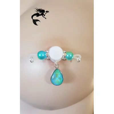 Mermaid Non Piercing Barbells - Fake Piercing Nipple Jewelry  - b-069