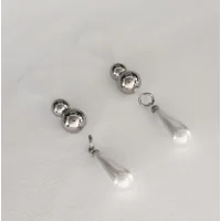 Imitation Pearl Nipple Noose With Stainless Steel Beads  - NON PIERCING nipple jewelry - Fake Pierci
