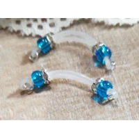 Czech Glass Beads Fake Barbells - Sold as a pair - Chains or No Chains - Fake Piercing - Nipple Ring
