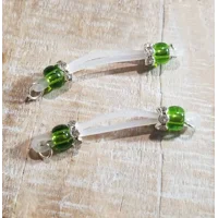 Czech Glass Beads Fake Barbells - Sold as a pair - Chains or No Chains - Fake Piercing - Nipple Ring