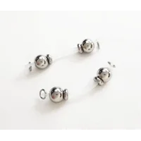 Fake Nipple Rings - Stainless Steel 8mm Round Beads with Rondelles - Non piercing - b-099C