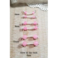 GLOW in the DARK Fake Barbell - 8 Fun Colors to choose from - NON Piercing nipple jewelry - b-001