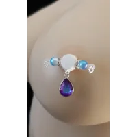 Mermaid Non Piercing Barbells - Fake Piercing Nipple Jewelry  - b-069
