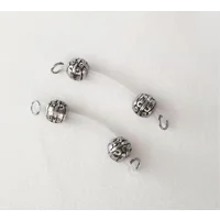 Pair of Scroll Metal Barbell Style Fake Piercing -NON PIERCING nipple jewelry B-018