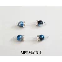 NEW COLORS - Mermaid Fake Barbells Clear Rhinestone Rondelles - Choose your favorite - Chains Option