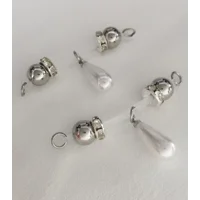 Imitation Pearl With Stainless Steel Beads  -  Barbell Style - NON PIERCING nipple jewelry - Fake Pi