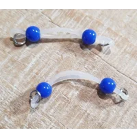 Small Fake Barbells - Non Piercing Nipple Jewelry - 6 mm beads - b-013