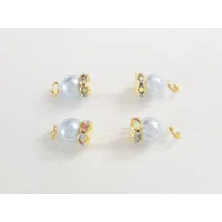 PERIWINKLE and GOLD Fake Barbell-Non Piercing Nipple Rings 8mm beads and AB Rondelles b-097wavy