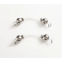 Fake Nipple Rings - Stainless Steel 8mm Round Beads with Rondelles - Non piercing - b-099C