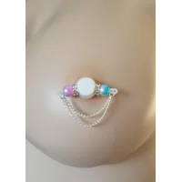 NEW COLORS - Mermaid Fake Barbells -Rhinestone Rondelles - Choose your favorite - Chains Optional -