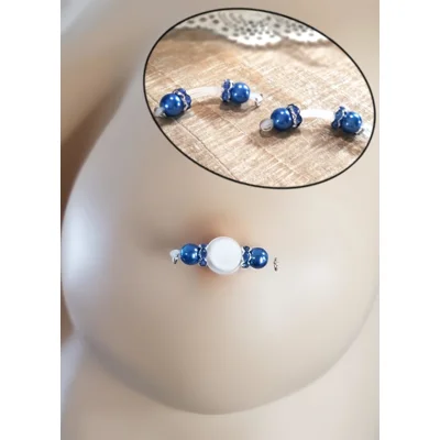 Blue Beads/Blue Rondelles- CHAINS AVAILABLE - Fake Barbell..