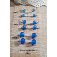 GLOW in the DARK Fake Barbell - 8 Fun Colors to choose from - NON Piercing nipple jewelry - b-001
