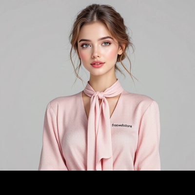 Pink Tie Neck Blouse
