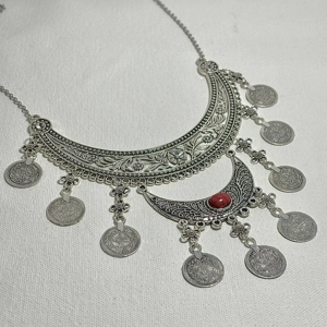 Double Layered Necklace with Colour