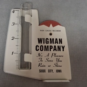 Advertising Rain Gauge Metal Glass Tube Dial Recorder Wigman Company Sioux City