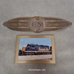 1961 General Motors Locomotive Builders Plate Santa Fe Rai..