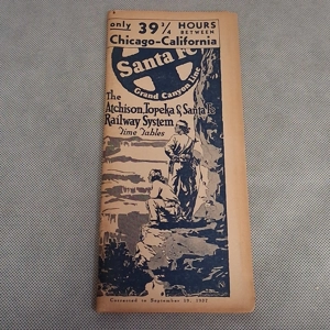 1937 Atchison Topeka Santa Fe Railway System Timetable Se..