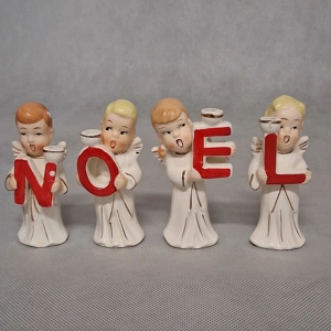 RELCO NOEL Singing Caroling Angels Candle Holders 50s 60s-..