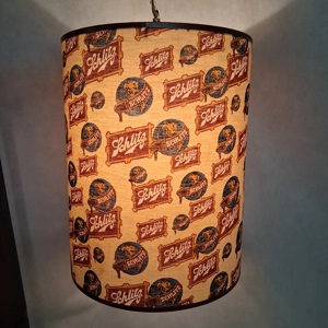 MCM Schlitz Beer Bar Swag Lamp Drum Shade 1960's 1970's Te..