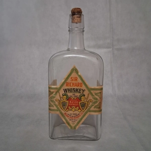 Pre Prohibition Sir Richard Whiskey Bottle Empty Quart Gla..
