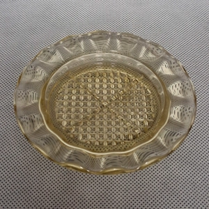 Jeannette Glass Homespun Yellow Coaster 4