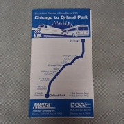 1996 METRA Timetable Chicago to Orland Park Chicago Area Metropolitan Rail
