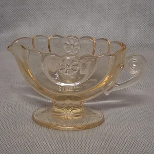 Heisey Half Circle Creamer Cream Pitcher 1403 Sahara Yellow Depression Glass