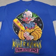Killer Klowns From Outer Space Graphic T-Shirt Large Blue Short Sleeves