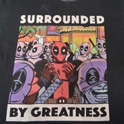 Marvel Deadpool T-Shirt Medium Black Surrounded by Greatness Short Sleeves