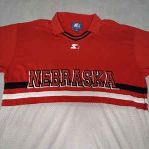 1990's Starter Nebraska Cornhuskers Polo Jersey Large Red