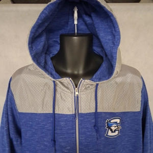Antigua Creighton Bluejays Hoodie Sweatshirt XL Blue Gray Full Zip