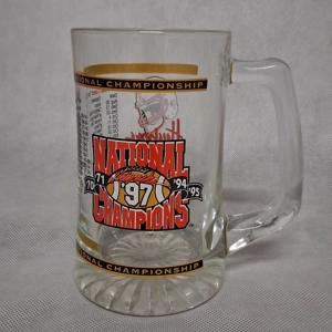 Nebraska Cornhuskers 1997 National Champions Beer Mug Clear Glass 5.5