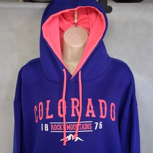 Tipsy Colorado Hoodie Pullover Sweatshirt Large Purple Rocky Mountains Made USA
