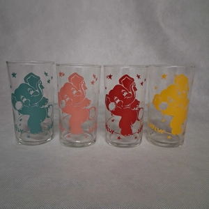 Jolly Jumbo Elephant Stars Drink Glasses Tumblers 4 Teal Blue Pink Red Yellow