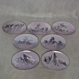 Bradford Exchange The Wild Bunch Wolf Pups by Lee Cable 7 Plates Lot 1-7