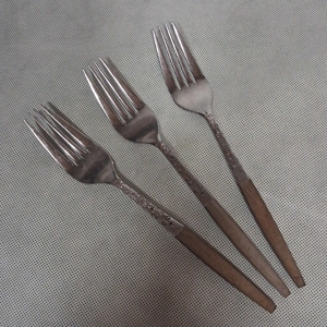 Interpur INR2 Dinner Forks 3 Stainless Steel Brown Synthetic Handle 8