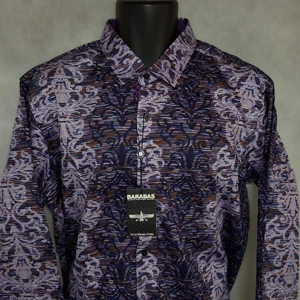 Barabas Men's Button Front Shirt XXL Purple Long Sleeves New With Tags