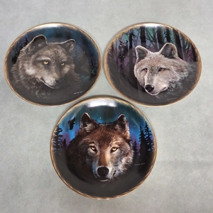 Bradford Exchange Wolf Plates 3 (1-3) Profiles of the Night by Peter Kull 8