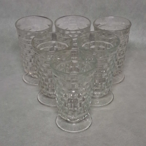 Indiana Glass Colony Whitehall Iced Tea Goblets Glasses 6 Clear Flared Top 6