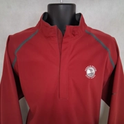 Nike Fit Golf Pebble Beach 1/4 Zip Pullover Jacket Large Red Embroidered Logo