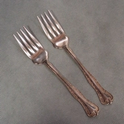 National Queen Elizabeth 1908 Salad Forks 2 Silverplated 6 1/4