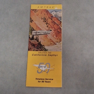 1999 Amtrak California Zephyr 50th Anniversary Advertising Handout Poster